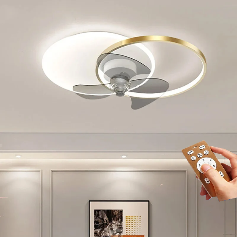 

Invisible Ceiling Fan Light LED Nordic Bedroom Living Room Dining Room Ceiling Fan Light With Remote Control Chandelier Lamp