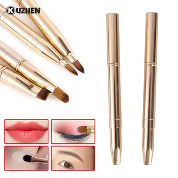 A scomparsa Doppio-Ended di Trucco Spazzola del Labbro Pennello Eyeliner Ombretto Prodotti Di Base Oro Pennello Make Up Strumento di Cosmetici