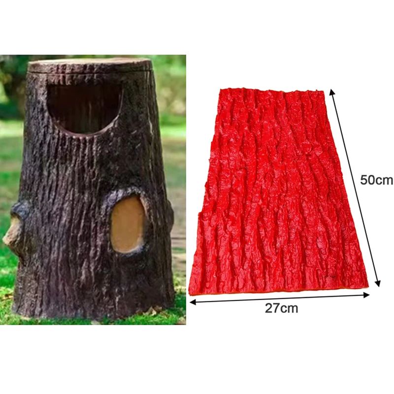 Simulated Bark Texture Silicone Mold Garden Cement Production Fake Tree Press Mold Home Landscape Decoration