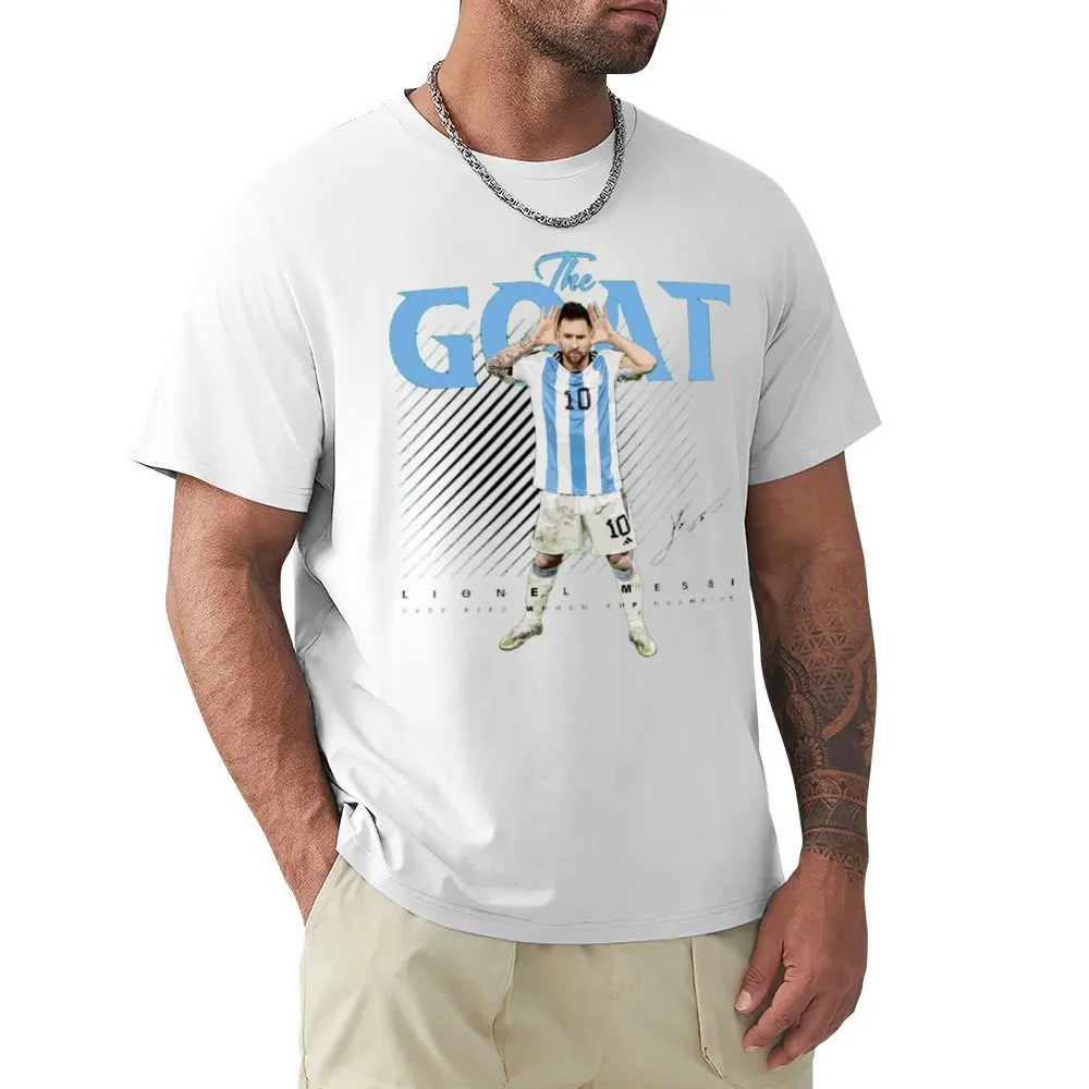 Celebration Gost And Andres E Messi E Argentina No.10 Goat Caricature 82 Top Tee Hipster T-Shirt Fresh Campaign Geeky Fit