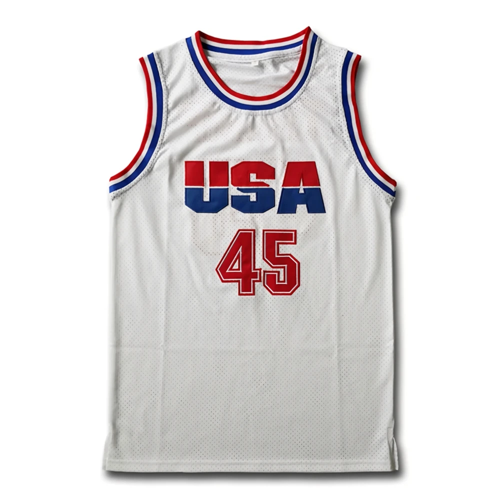 Mens USA Basketball Jerseys Donald Trump 45 Jersey 2016 Commemorative Edition Donald Trump Stitched White Shirts
