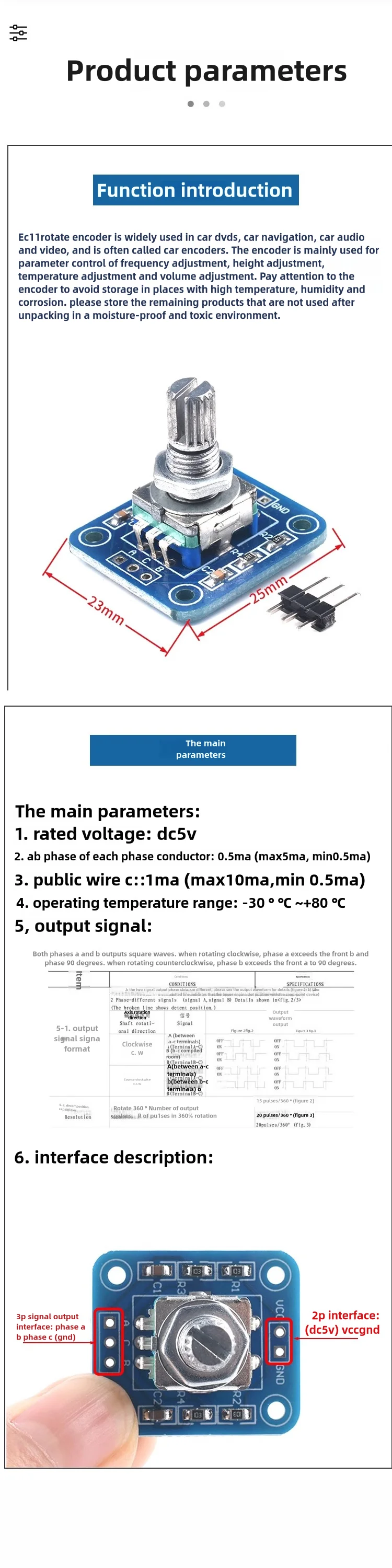 360-Grad-EC11-Drehgebermodul für das ARDUINO-Kodierungsmodul – Detail 3