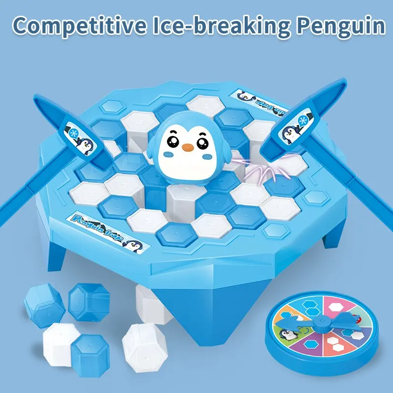 Save Penguin On Ice Game.Mini Size Penguin Trap Break Ice Activate Family Party Breaking Kids Puzzle Table Knock Block