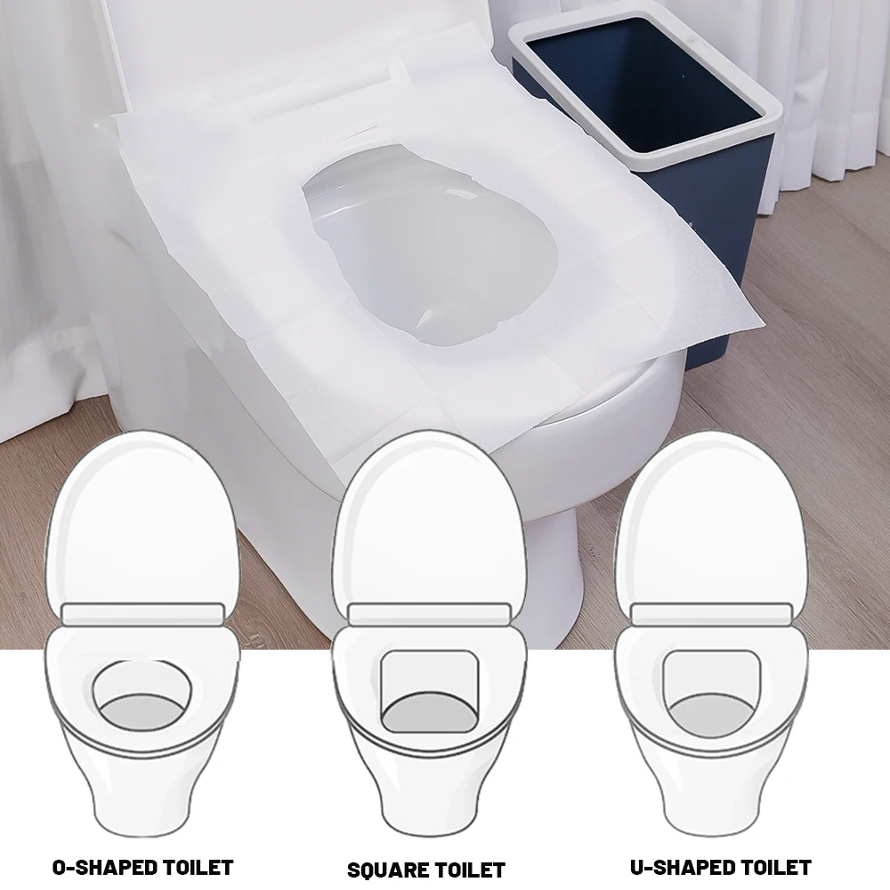 50/30/10Pcs Disposable Toilet Seat Cover Waterproof Safety Travel/Camping Bathroom Accessiories Portable Toilet Seat Mat 3