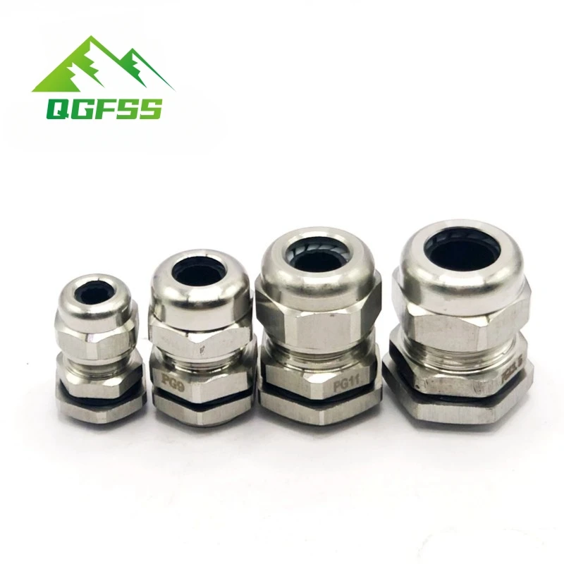 Waterproof Cable Gland 304 Stainless Steel Glands IP68 PG7 PG9 M12 M16 Metal Joint PG13.5 M20*1.5 Cable Fixing Seal Joint 1Pcs cable gland