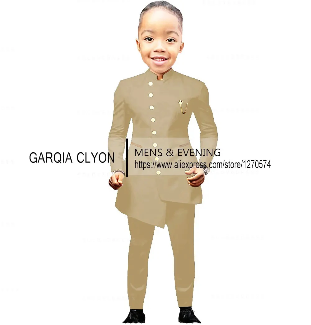 Fashion Suit for Boys Wedding Tuxedo Indian Style Jacket Pants 2 Pieces Slim Fit Kids Fashion Party Dress Child Clothes boys suits