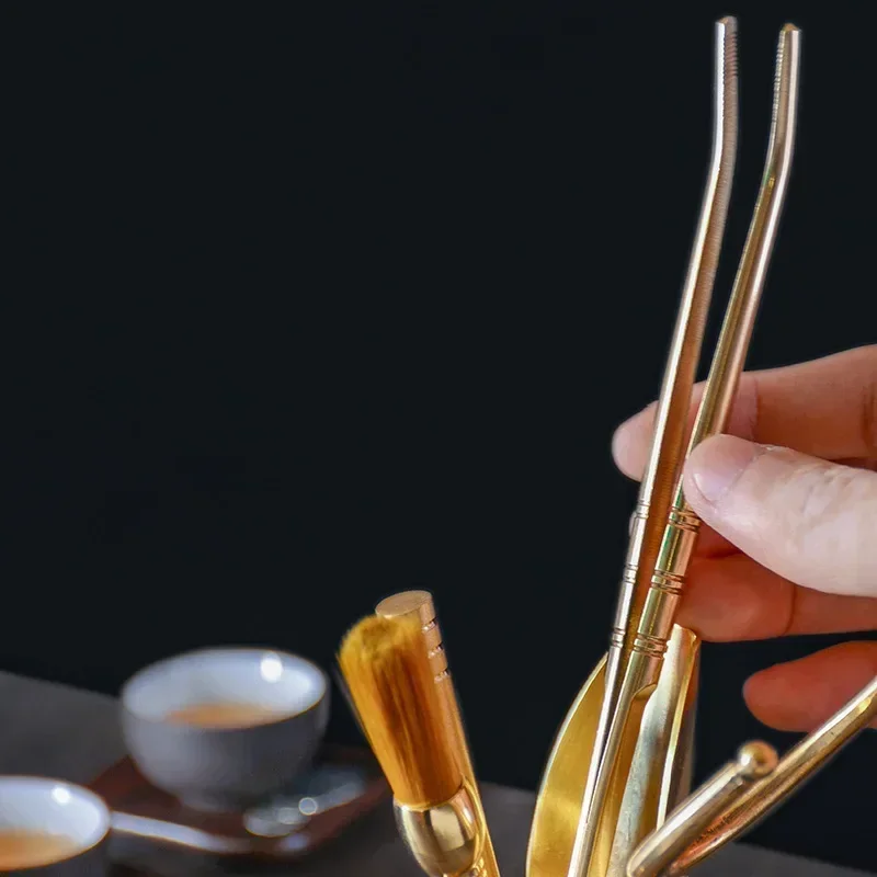 Brass Tea Clip Metal Toast Tong Pure Copper Toaster Bagel Bacon Tweezers Sugar Ice Tea Tong Teaware Kitchen Accessories Tool tea bag tongs