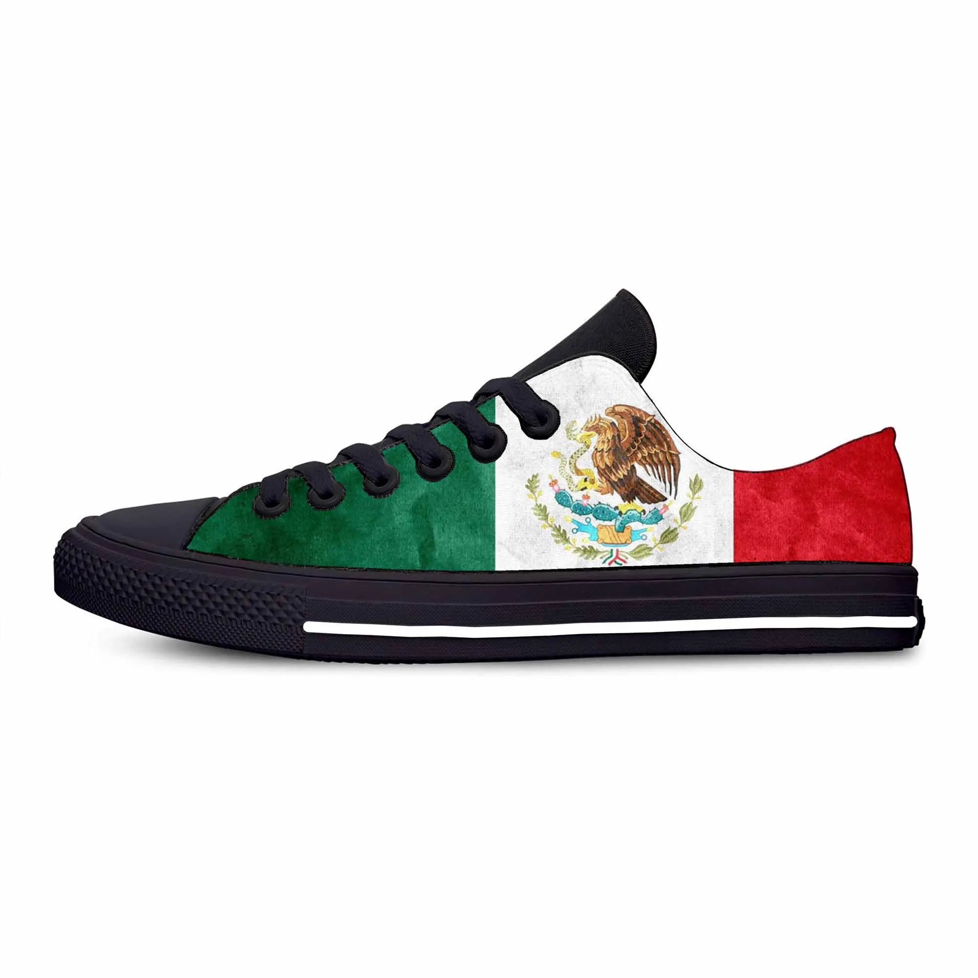 

Mexico Mexican Flag Patriotic Pride Fashion Funny Casual Cloth Shoes Low Top Comfortable Breathable 3D Print Men Women Sneakers