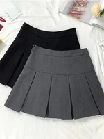 Vintage Gray Pleated Skirt Women Kawaii High Waist Mini Skirts Korean Fashion School Uniform Harajuku Streetwear Spring - Image 2