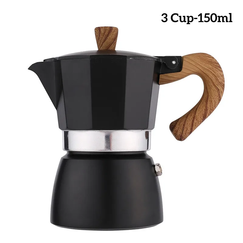 Cafetera de Aluminio, Cafeteras Italianas con 150ml 300ml 450ml 3 tazas  Sunnimix Taza de café Moka Pot