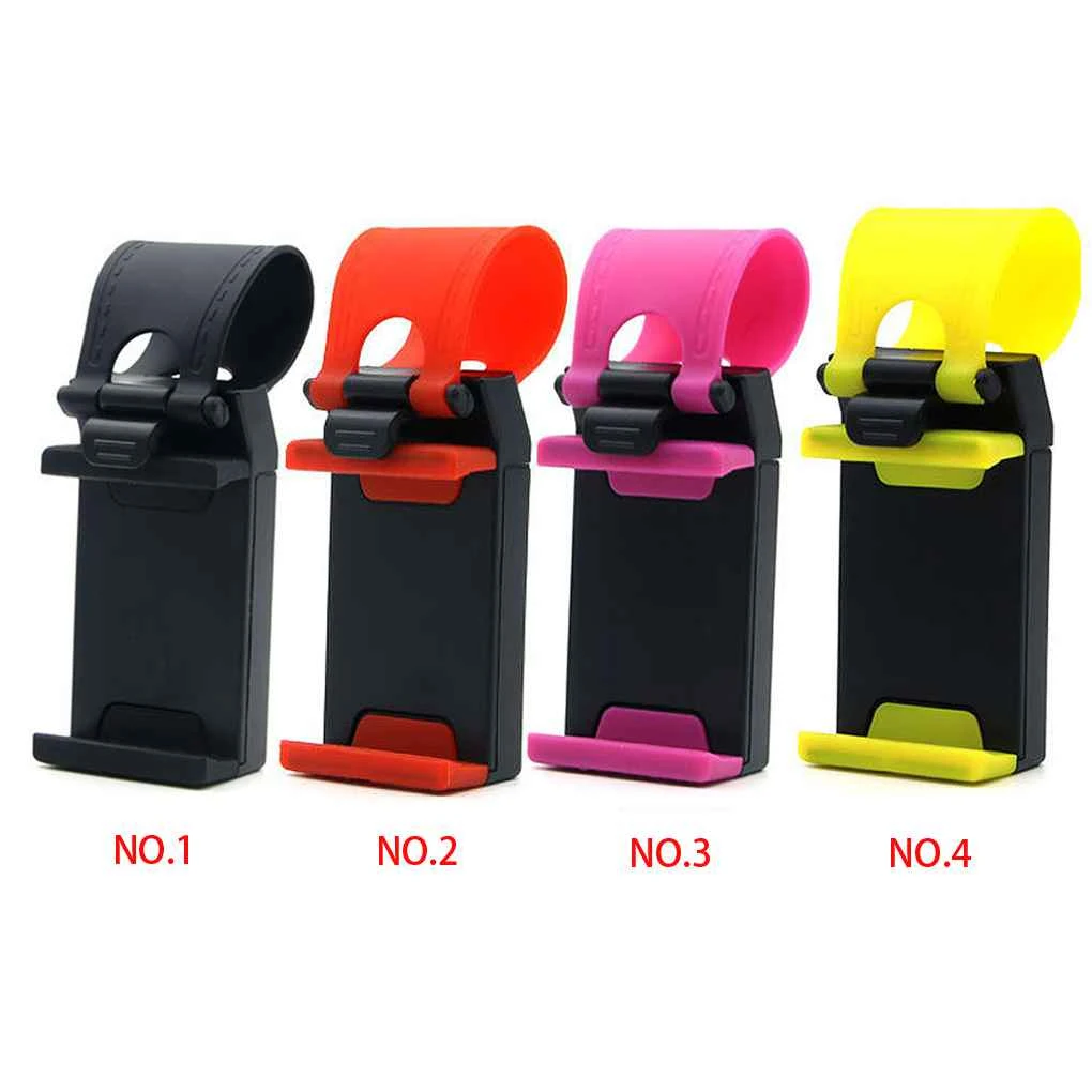 

Mobile Phone Holder Steering Wheel Handy Installation Phones Bracket Stability Multicolored Accessory GPS Holders black