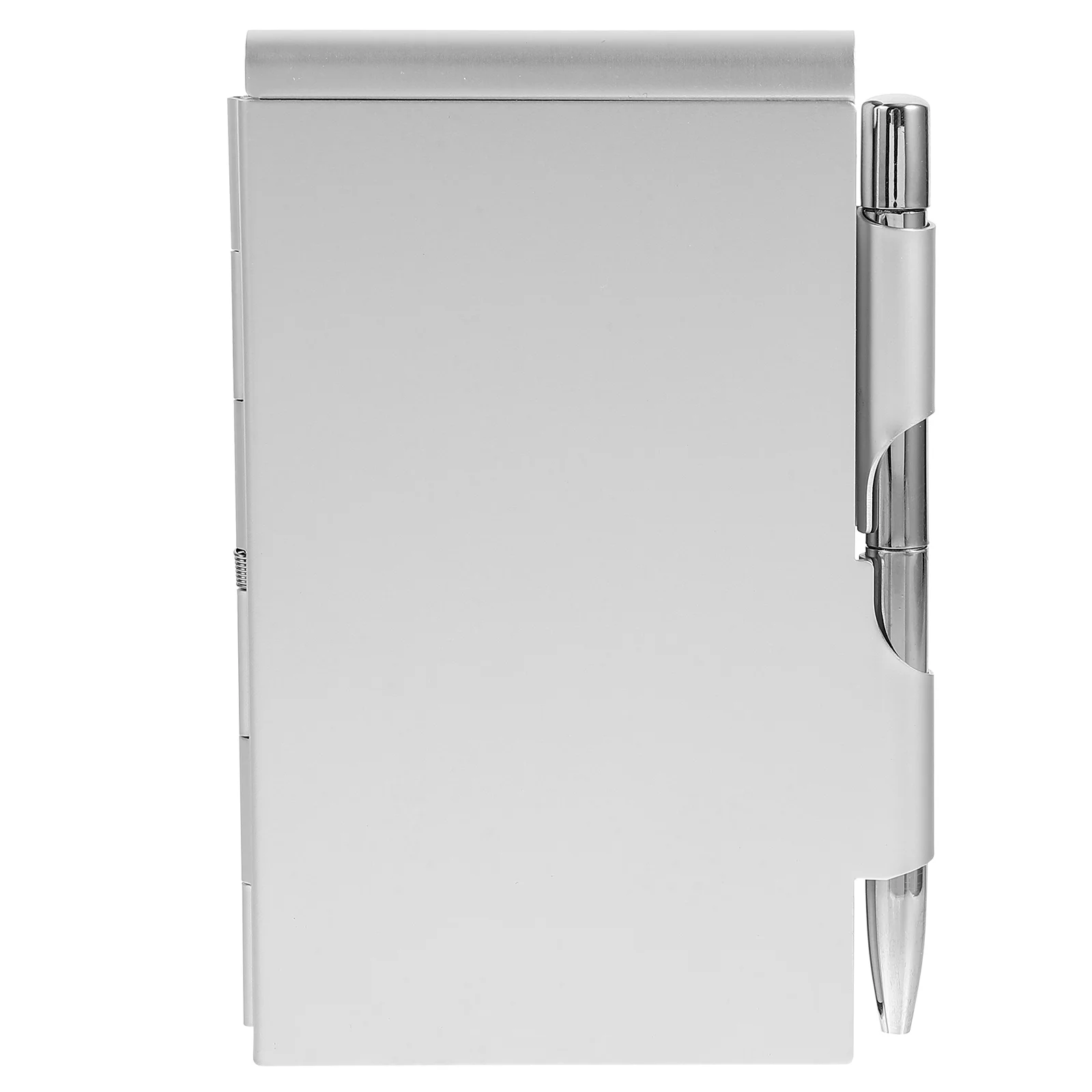 

Clamshell Notebook Stylish Metal Holder Multicolor Mini Pocket Notepad Small Paper Portable Office Tearable Notebook with Pen