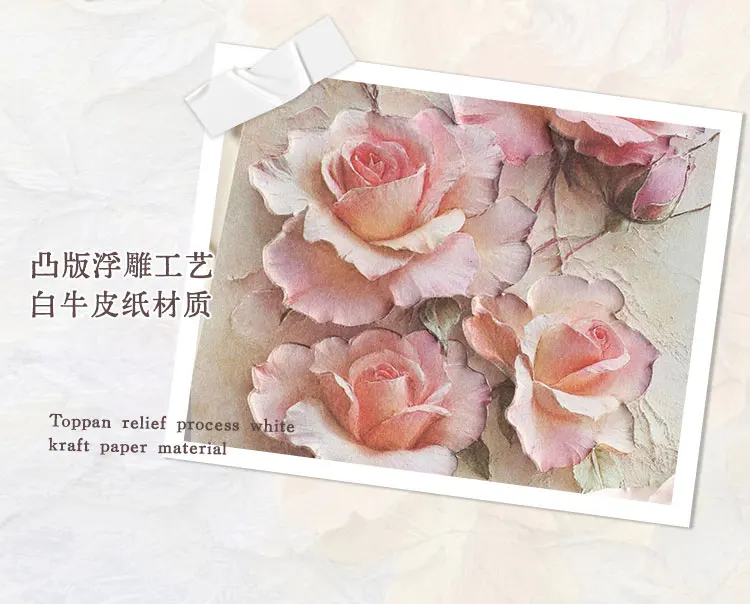 10 teile/paket Relief Ästhetische Blumen Materialien Papier DIY Scrapbooking Junk Journal Collage Fotoalbum Retro Hintergrund Papier – Detail 8