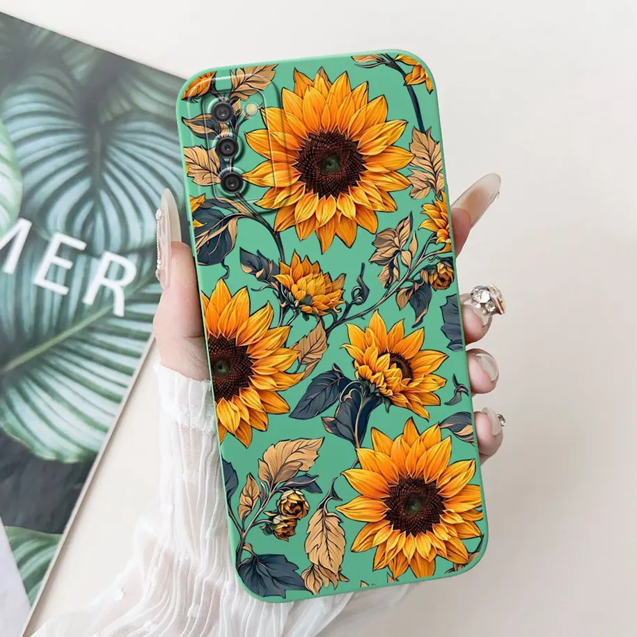 Sunflower Bowknot Matte Soft Silicone Case Cover - Fashionable Design with Enhanced Protection