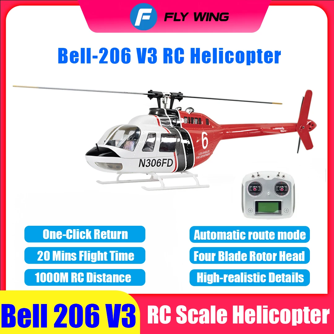 GENIUS 500 R/Cヘリコプター 6チャンネル「連休値下げ」 FLYWING Bell206 ACE RCヘリコプター 6CH GPS ATTモード 450サイズ