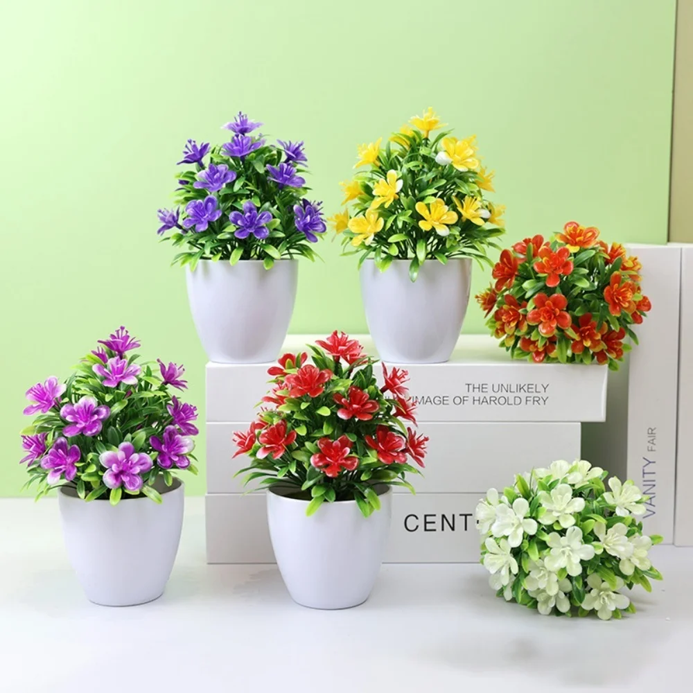 Artificial Bonsai Plant - Small Potted Flower Ornament for Home Wedding Office Decor