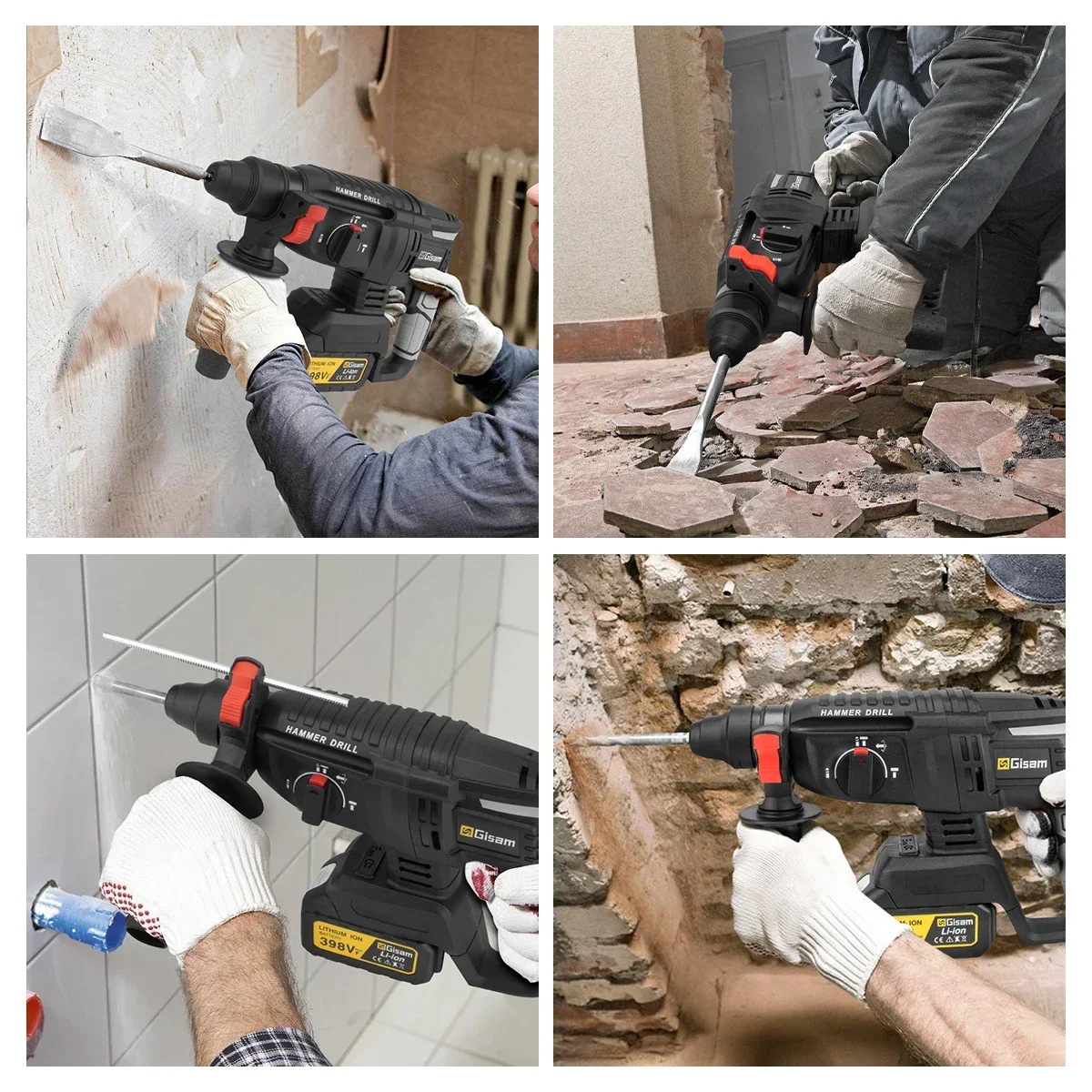 26MM Brushless Impact Hammer 21V Cordless Hammer Drill 4 FUNCTION Multifunctional Steel Concrete Wood For Makita 18V Battery 6