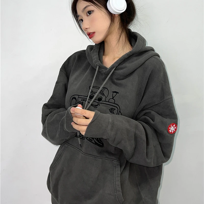 

CAVEMPT Hooded Sweatshirt Embroidered TV Robot Men Women 1:1 Cav Empt Oversize Pullover