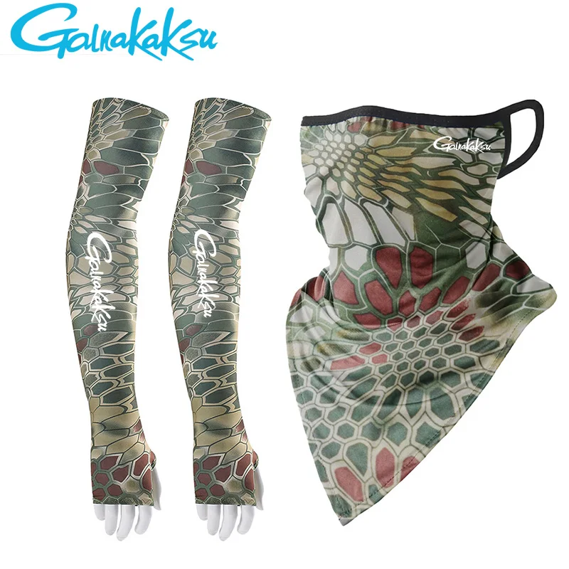 Fishing Arm Sleeves Outdoor Men Running Cycling Sport Fishing Mask Sun Uv Protection Ice Silk Breathable