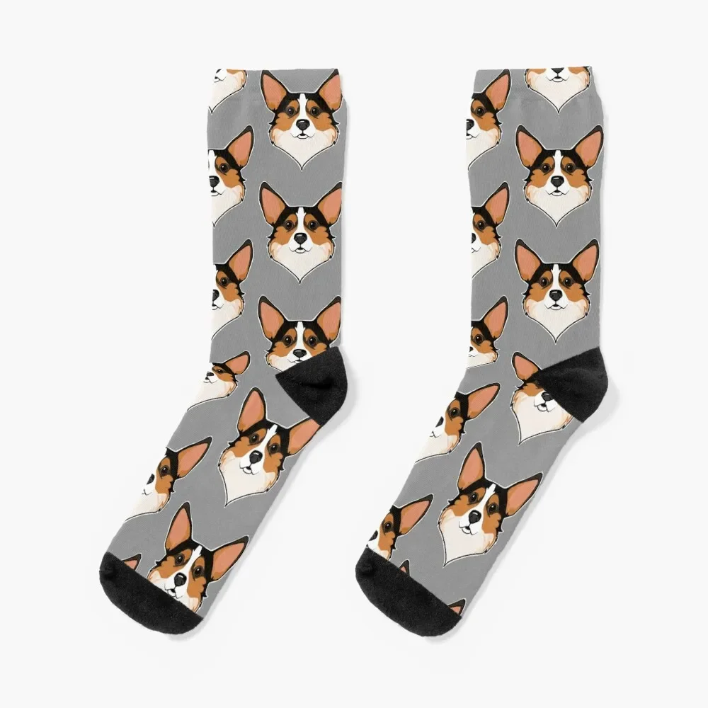 

Tri color Corgi Socks hiphop gift Men's Socks Women's