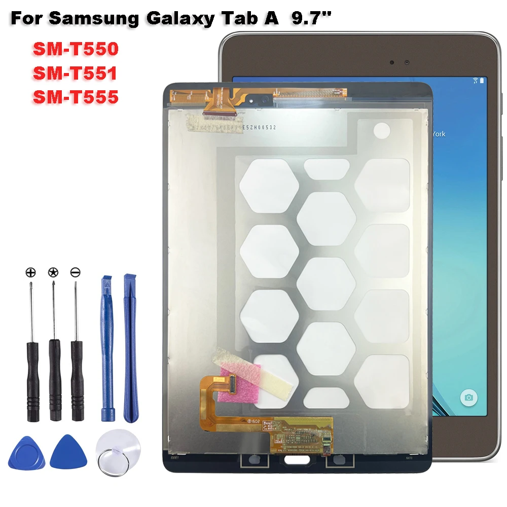 Nuovo Per Samsung Galaxy Tab A Sm-T550 Sm-T551 Sm-T555 T550 T551 T555 9.7 "Display Lcd Touch Screen Digitizer Glass Assembly