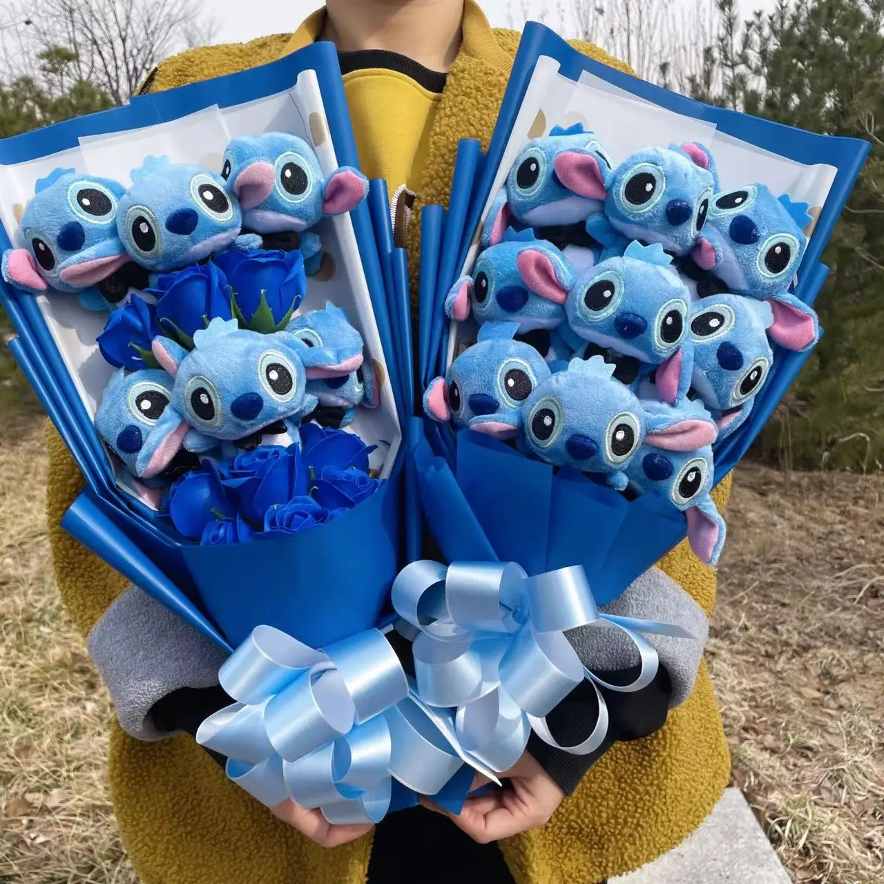 Cartoon Anime Stitch Plush Doll Toy Stuffed Animals Bouquet Gift Box Valentine's Day Christmas Graduation Birthday Gifts 2