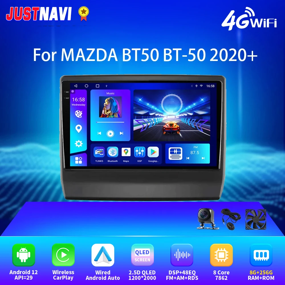 

JUSTNAVI 2K 2000*1200 Car Radio For MAZDA BT50 BT-50 2020+ Android Auto Carplay DSP RDS GPS Navigation 4G WiFi No DVD Player