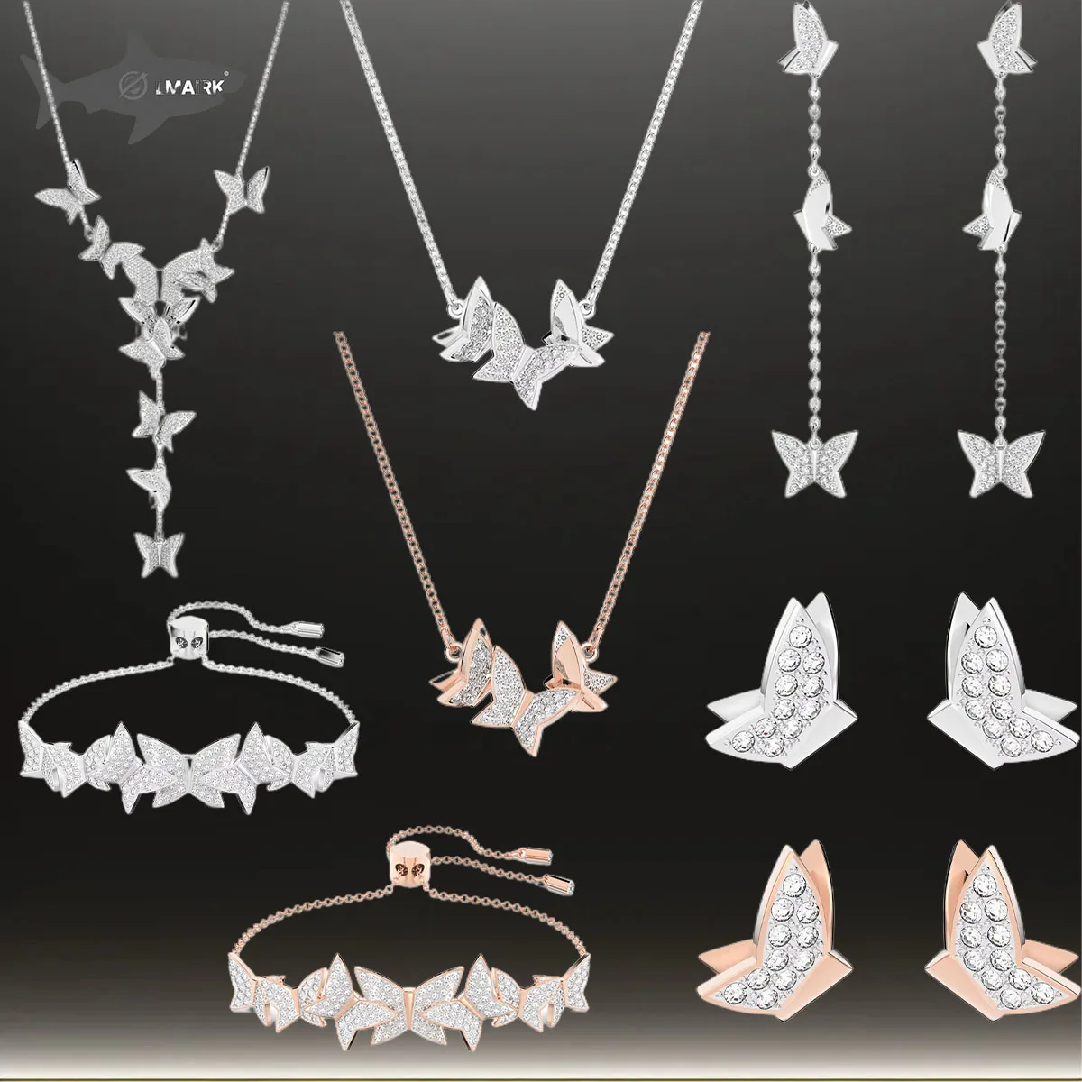 2025 New Butterfly Zircon Necklace, Earrings, Bracelet, Jewelry Set, Texture, Premium Party, Banquet, Attendance, Gift Giving 1