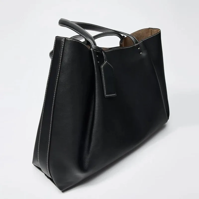 CLIP TOTE BAG, Women's Fashion Luxury Handbag Design, Pure Color Contracted and Single Shoulder Bag, Senior PU Leather Handbags 4