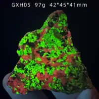 Spécimen minéral de Willemite naturel américain rouge feu et vert fluorescent pour la guérison, l'enseignement et la décoration intérieure 5