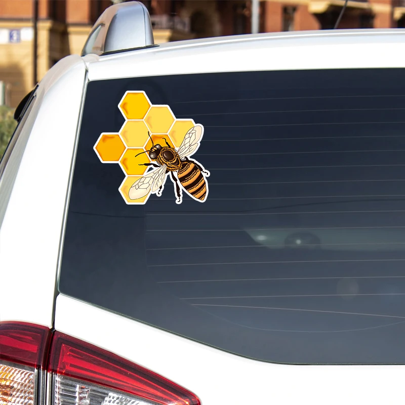 Car Sticker S50013# 13CM/15CM/17CM Personality PVC Decal Bees Eating Honey for Car Motorcycle Laptop Decorative Accessories