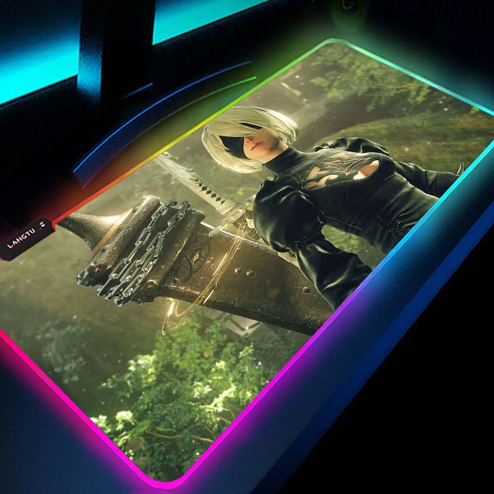 

Nier Automata Anime Mouse Pad Gaming Pc Accessories Pad To Computer Slipmat for Mouse Rgb Mat Led Pad Gamer Decoration Mausepad