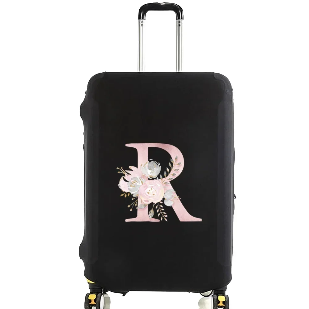 Deluxe Elastic Luggage Protective Cover - Pink Flower Design