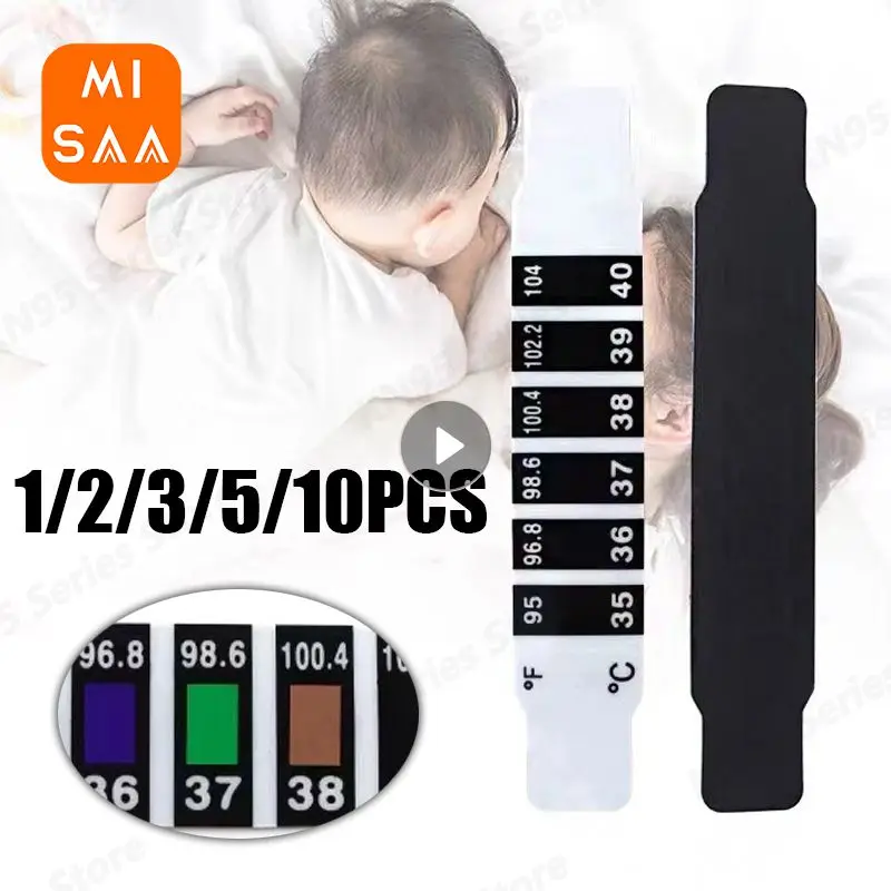 

Liquid Crystal Temperature Stickers Fever Body Baby Child Kid Test Temperature Sticker Baby Care Forehead Head Strip Thermometer