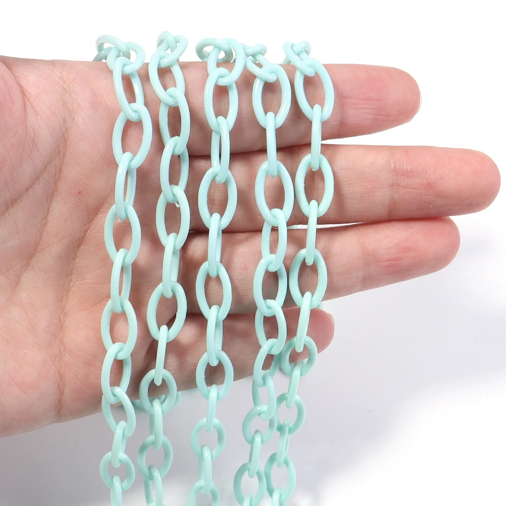 Vibrant Multicolor Plastic Chain Set for DIY Jewelry and Accessories (5 Pieces, 50cm Each)
