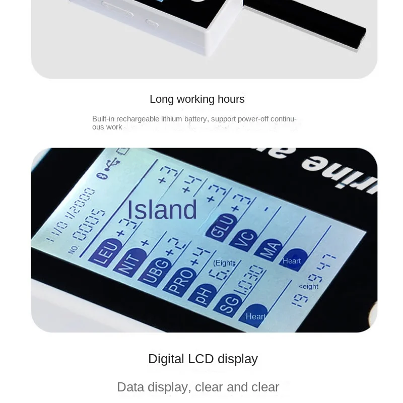Free delivery of handheld analyzer with 14 parameters, Bluetooth automatic self check support, external thermal printer LCD