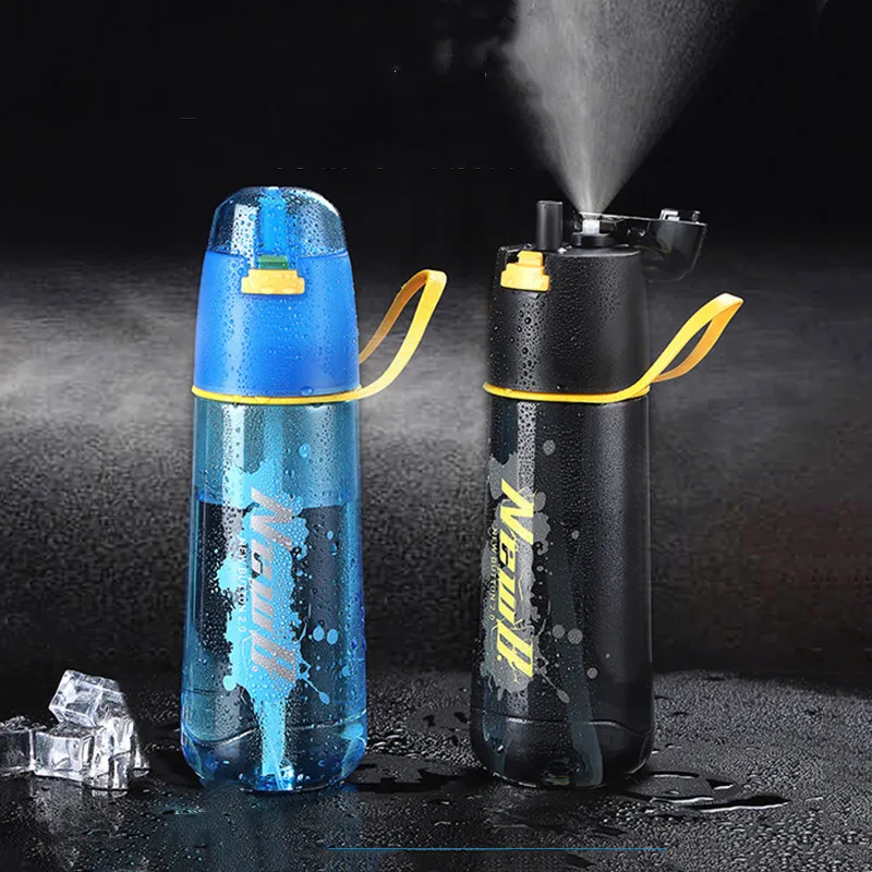 Creative Spray Water Bottle Portable Gym Fitness Outdoor Sport Drinking Bottle 750ml