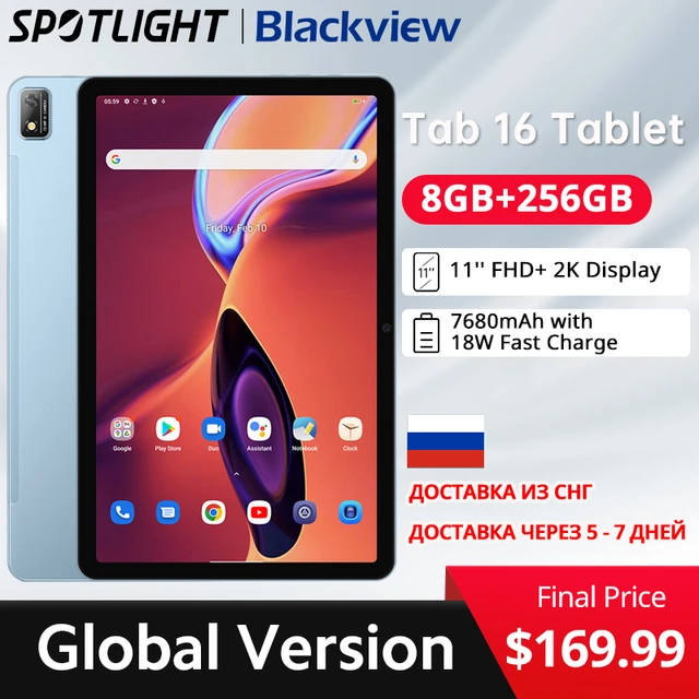 【World Premiere】Blackview Tab 16 Tablet Android 8GB+256GB 11''2k FHD+  Display 7680 mAh Battery Widevine L1 Unisoc T616 Tablet PC