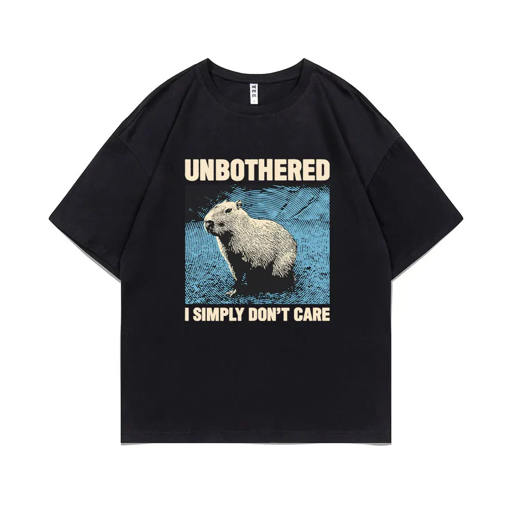 

Unbothered I Simply Don't Care T-shirt Funny Capybara Meme Print T Shirt Unisex Kawaii Cute Casual Oversized Short Sleeve Tees