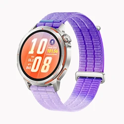 Premium Sport Nylon Loop Bracelet Band - Durable and Stylish Wrist Strap for Huawei GT Runner 2 (Lavender)