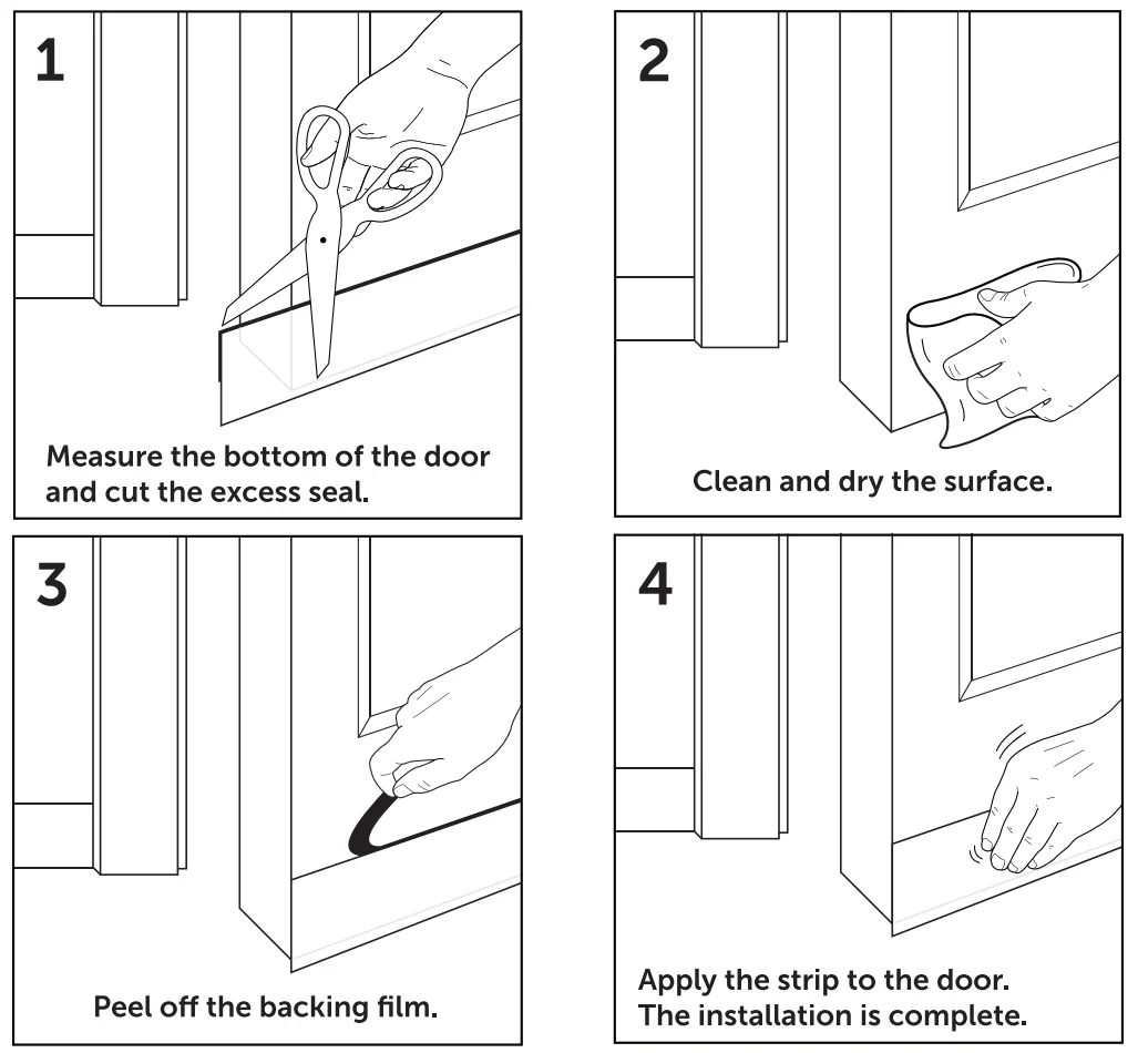Self-Adhesive Door Bottom Seal Strip Tape - Weatherproof, Noise Reduction, and Dustproof