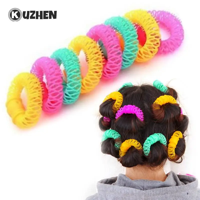 Hair Curling Tools Hairdress Magic Hair Curler Spiral Curls Roller Donuts Curl Hair Styling Tool Accessories DIY 8 Pcs 7cm*6 cm