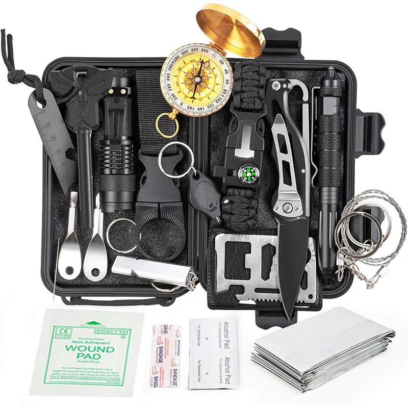 

Camping Gear emergency First Aid Kit Survival Kit Military Tactical Survival Tool Hiking Hunting Adventure Accessories