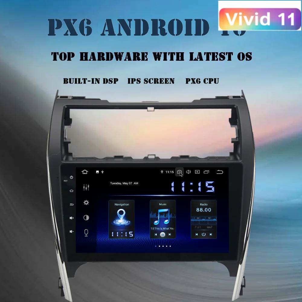 

Автомобильный мультимедийный плеер на Android 10, 10,2 дюйма, для Toyota Camry 2012, 2013, 2014, радио, для США и Ближнего Востока, версия DSP CarPlay Navigator