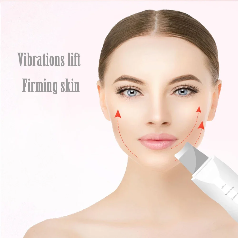Ultrasonic Skin Scrubber Vibration Face Spatula Blackhead Remover Shovel Clean Cavitation Peeling Facial Lifting skin care