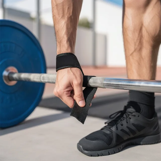 1 Pair Gym Lifting Straps Fitness Gloves Anti-slip Hand Wraps Wrist Straps Support For Weight Lifting Powerlifting Training 3