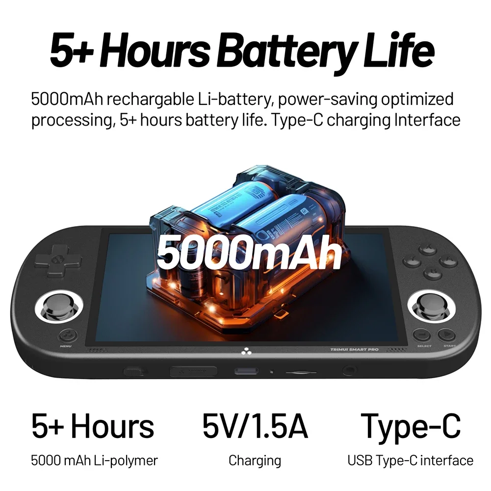 Trimui Smart Pro 4.96Inch Portable Retro Open Source Pocket 26Simulators 5000mAh Battery Handheld Game Console_voghion.com
