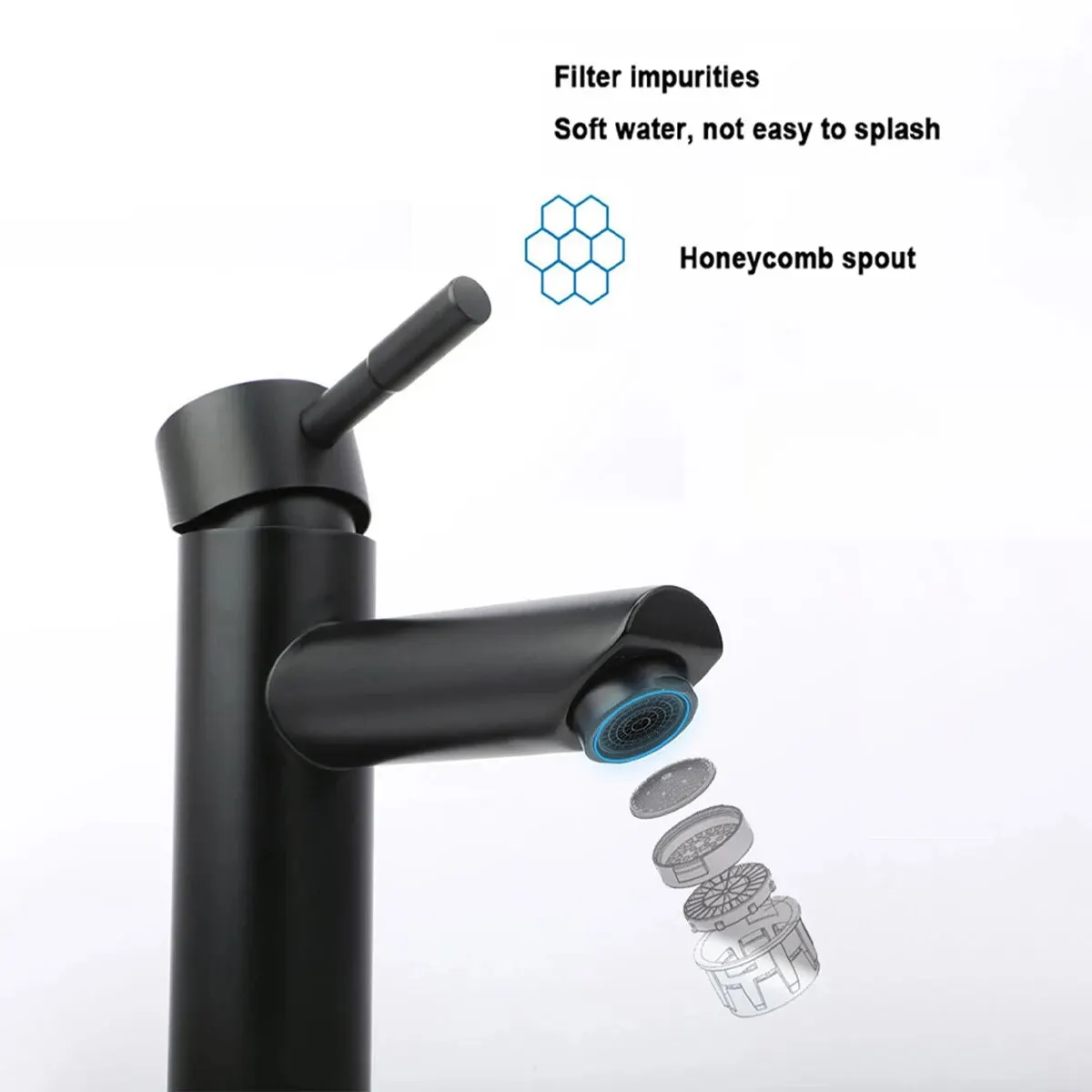 Basin Faucet 304 Stainless Steel Single Cold Water Tap Deck Mounted Basin Sink Tap G1/2