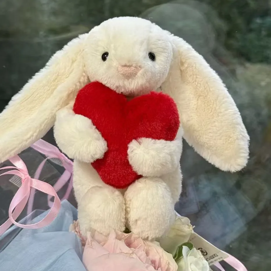 Rabbit Plush Toys Soft Kawaii Cartoon Fun Stress Relieving Plush Rabbit Accompanies Children Decoration Ornaments Holiday Gifts