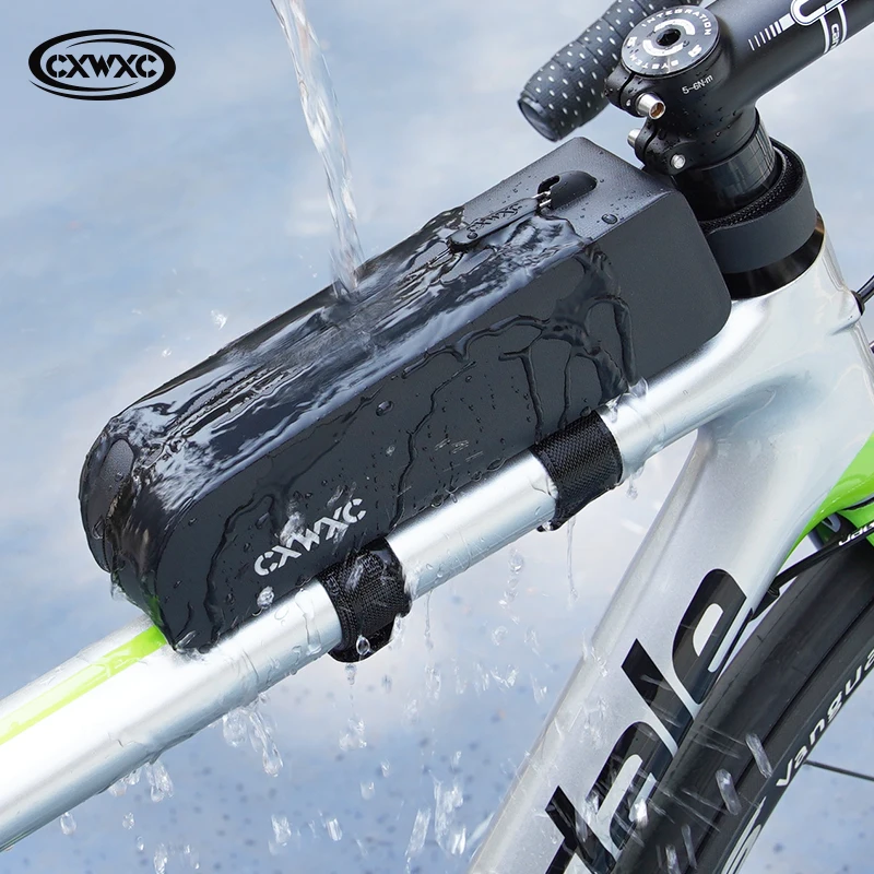 Bike Bag Bicycle Bag Bike Accessory Tools Storage Bag Bicycle Magnetic Lid Top Tube Bag With Bolts Mounted & Straps Two Way Install MTB Road Bike Waterproof Front Frame Bag